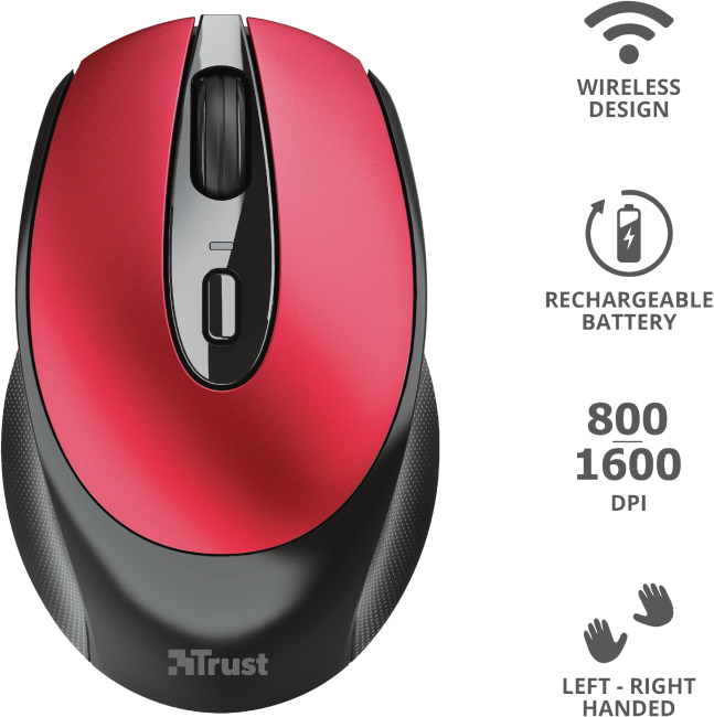 TRUST Souris sans fil Zaya Rouge (24019)