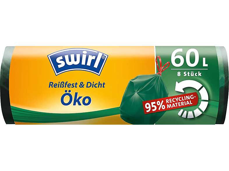 Swirl 193424 ÖKO Müllbeutel MIT Zugband 60L