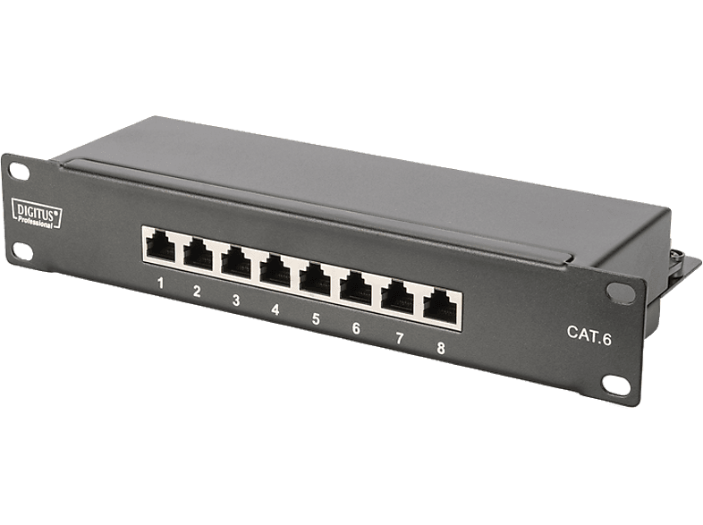 DIGITUS Cat 6, Klasse E Patch Panel, geschirmt, schwarz; Patchpanel