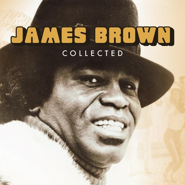 Pochette d'album de James Brown, avec son portrait, un chapeau et le titre 'Collected'.
