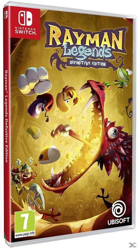 La caja del juego Rayman Legends. Arte colorido con personajes y un monstruo.