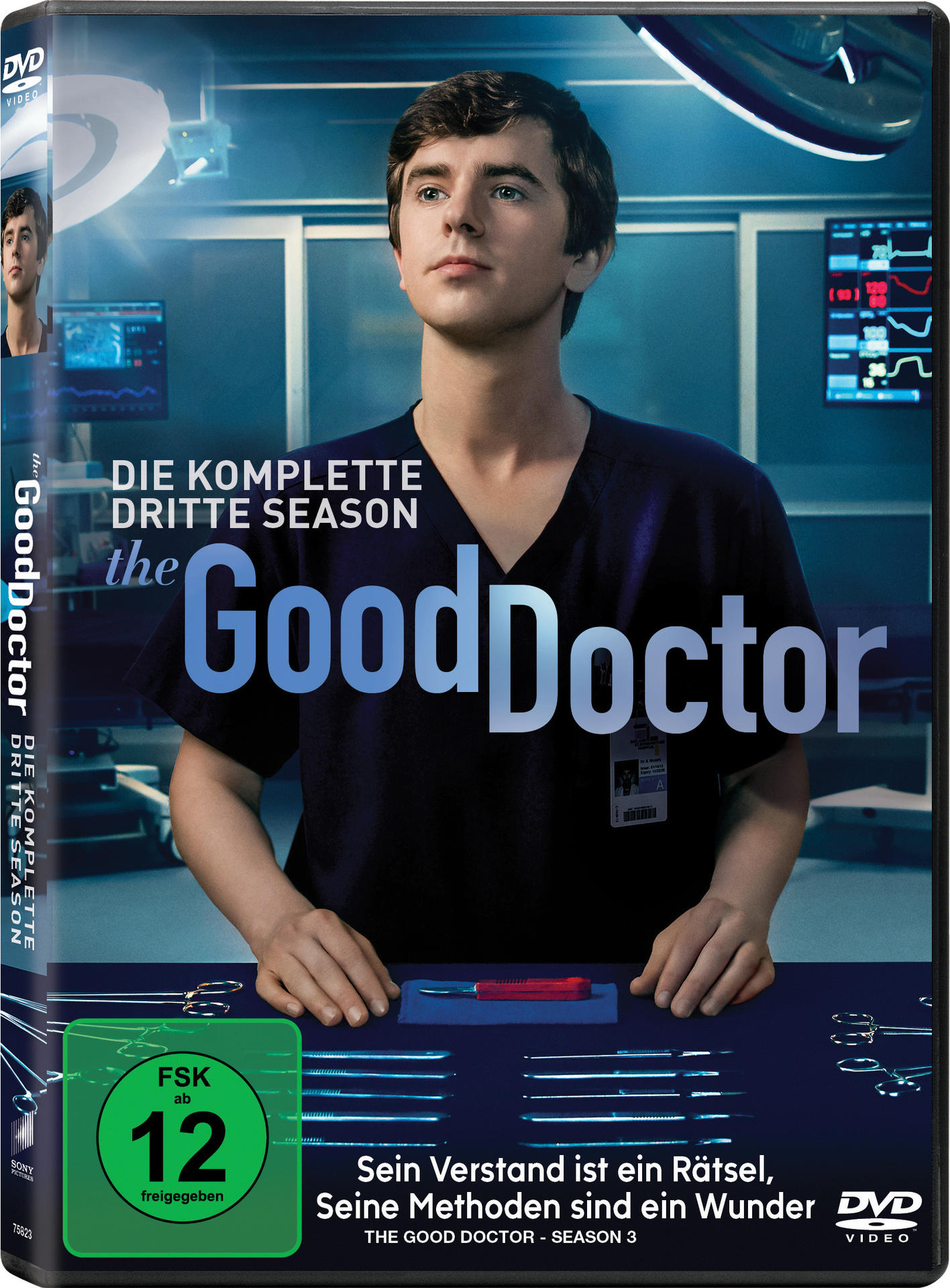 DVD-Cover für 'The Good Doctor' mit Schauspieler und medizinischer Kulisse.