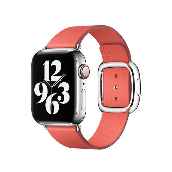 APPLE 40 mm Modernes Lederarmband, Ersatzarmband, Zitruspink