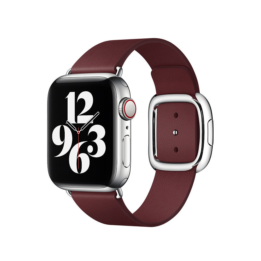 APPLE 40 mm Modernes Lederarmband, Ersatzarmband, Granat