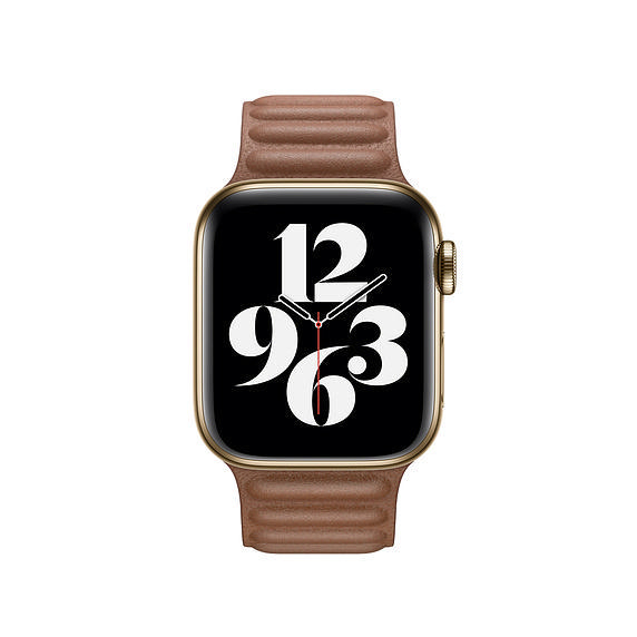 APPLE 40 mm Lederarmband mit Endstück, Ersatzarmband, Sattelbraun
