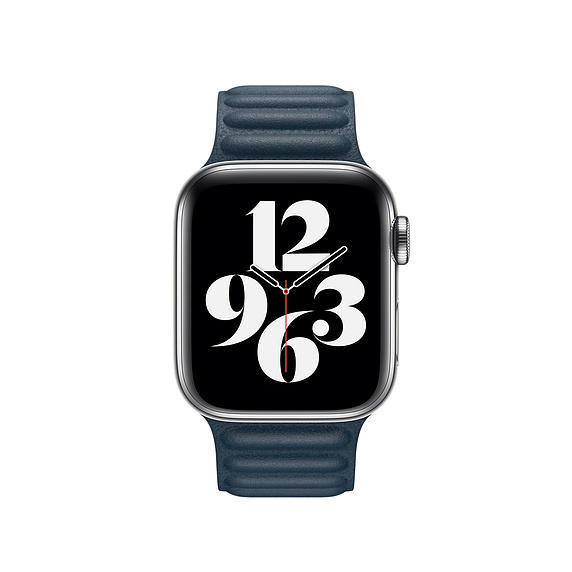 APPLE 40 mm Lederarmband mit Endstück , Ersatzarmband, Baltischblau