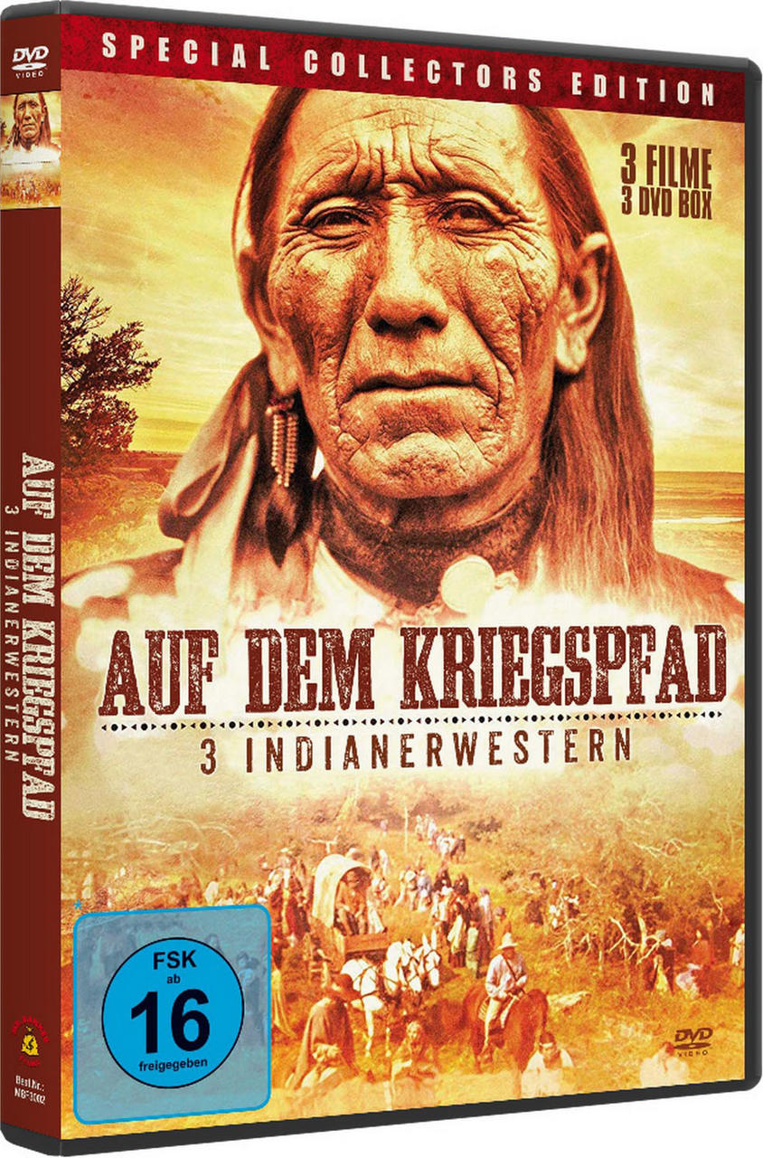 DVD-Hülle mit einem indianischen Mann auf dem Cover. Text auf Deutsch. Filmszene im Hintergrund.
