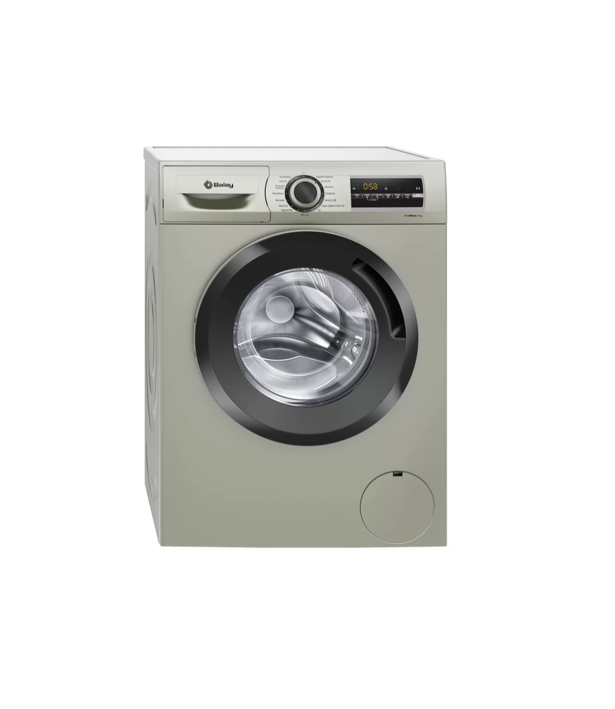 Lavadora carga frontal - Balay 3TS983XE, 8 kg, 1200 rpm, 15 programas, Plata