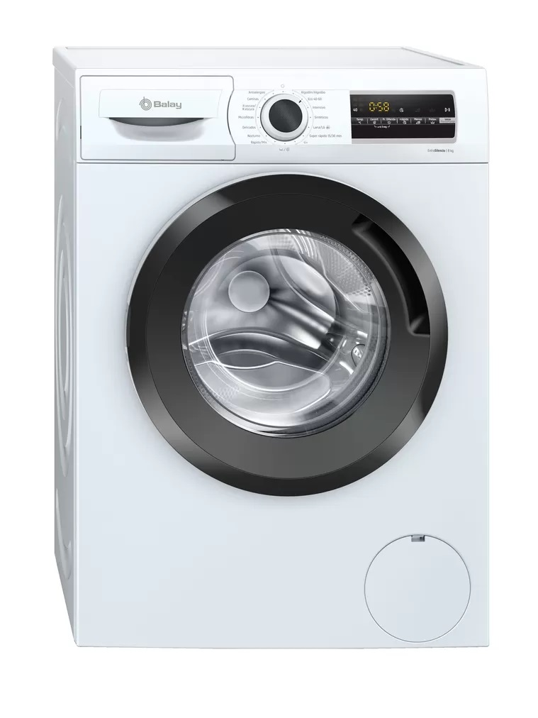 Lavadora carga frontal - Balay 3TS973BE, 8 kg, 1200 rpm, 15 programas, Blanco