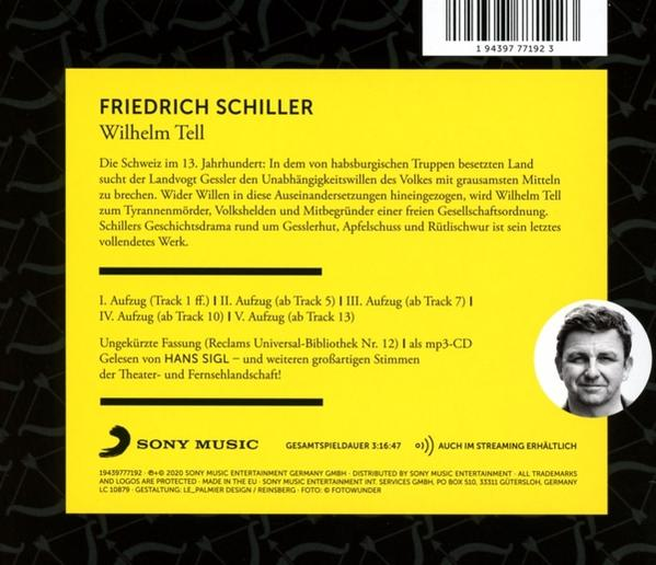 Rückseite einer CD mit deutschem Text, einem Bild eines Mannes und einem Sony Music-Logo.