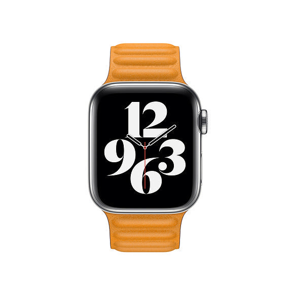 APPLE 40 mm Lederarmband mit Endstück, Ersatzarmband, California Poppy