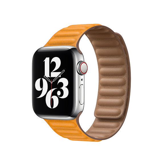APPLE 40 mm Lederarmband mit Endstück, Ersatzarmband, California Poppy