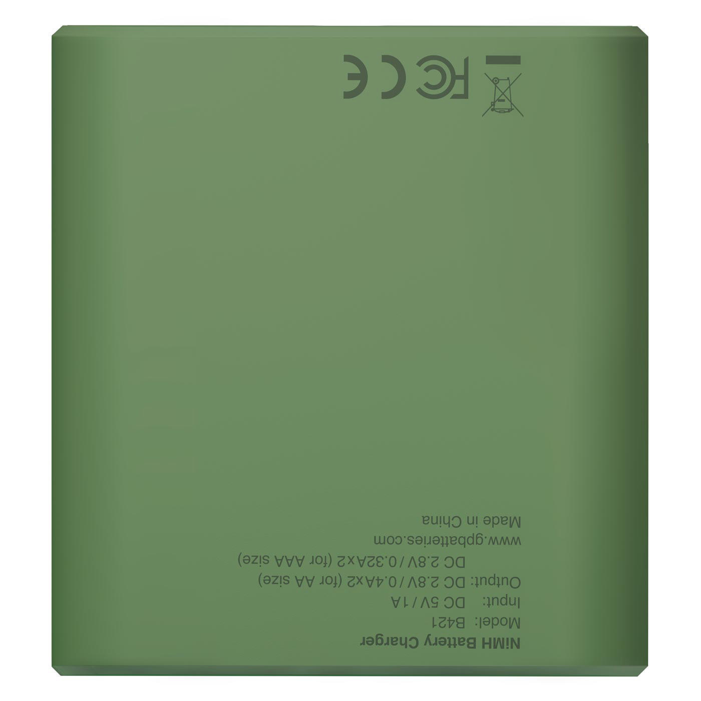 GP GoGreen USB Ladegerät Universal, NiMH, 4x 2100 mAh, Schwarz