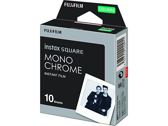 FUJIFILM Instax Square 10Bl Monochrome - Film instantané (Noir/Blanc)