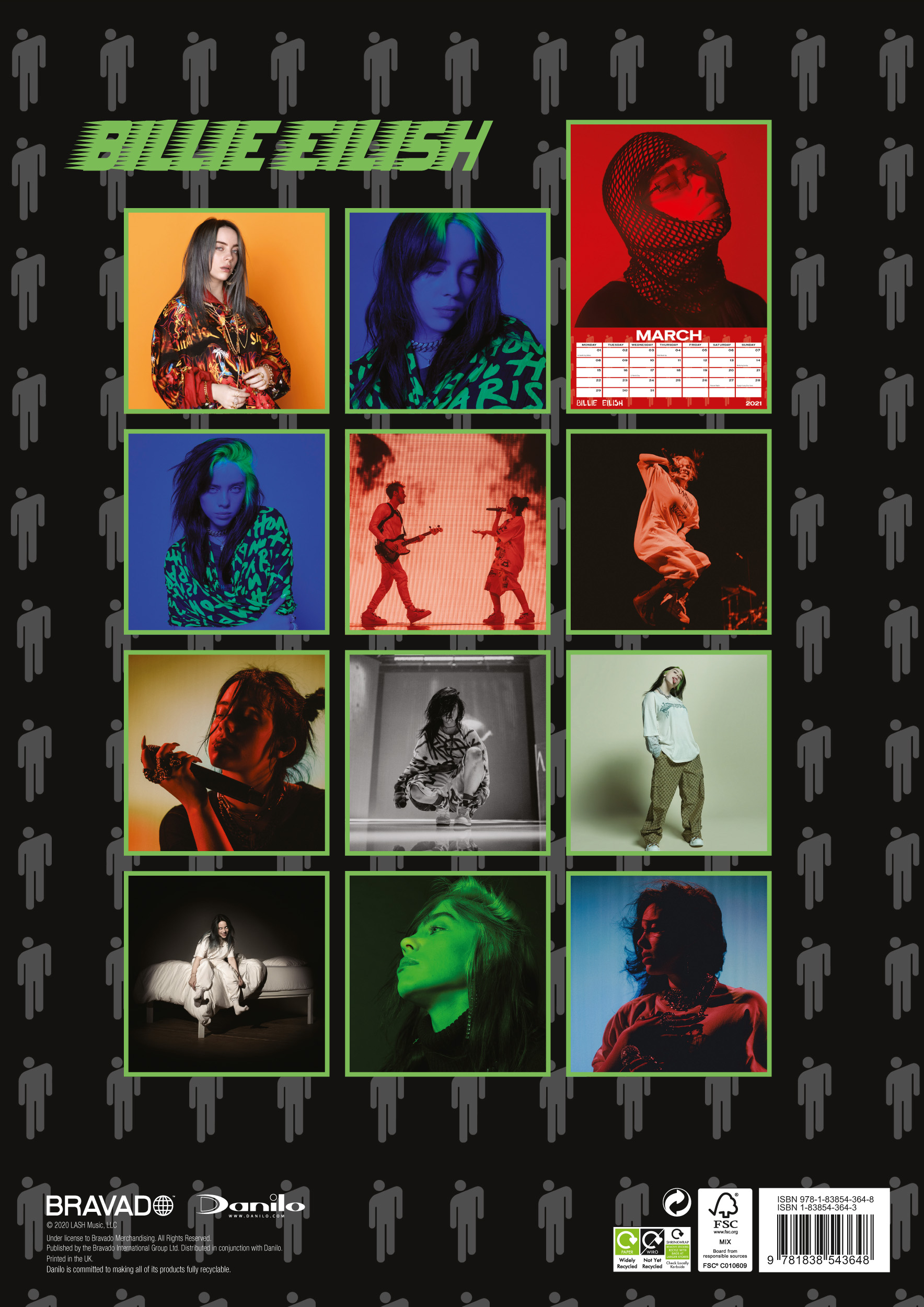 Billie Eilish - 2021 Official Calendar - A3-as naptár