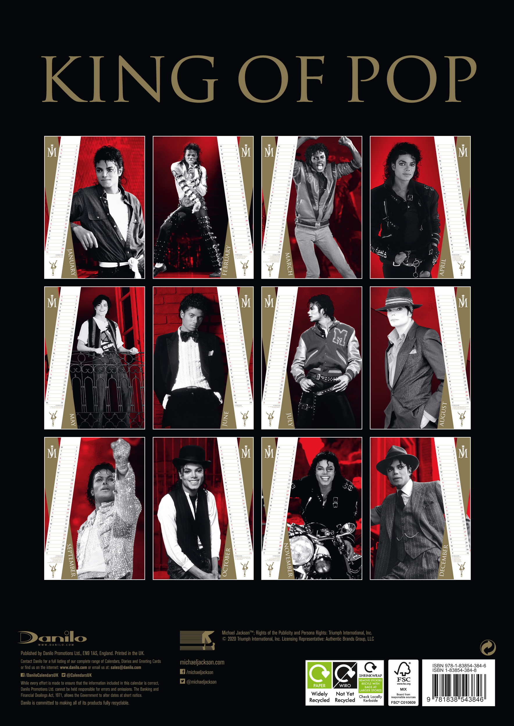 Michael Jackson - 2021 Official Calendar - A3-as naptár