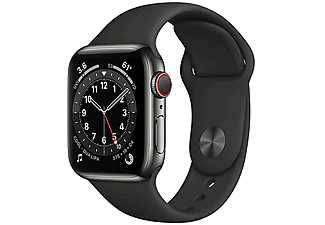 APPLE Watch Series 6 GPS + Cellular 40mm Graphite Stainless Steel Case with Black Sport Band