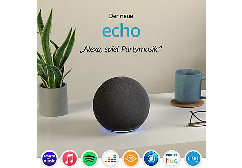 AMAZON Echo (4. Generation), smarter Lautsprecher mit Alexa, Schwarz