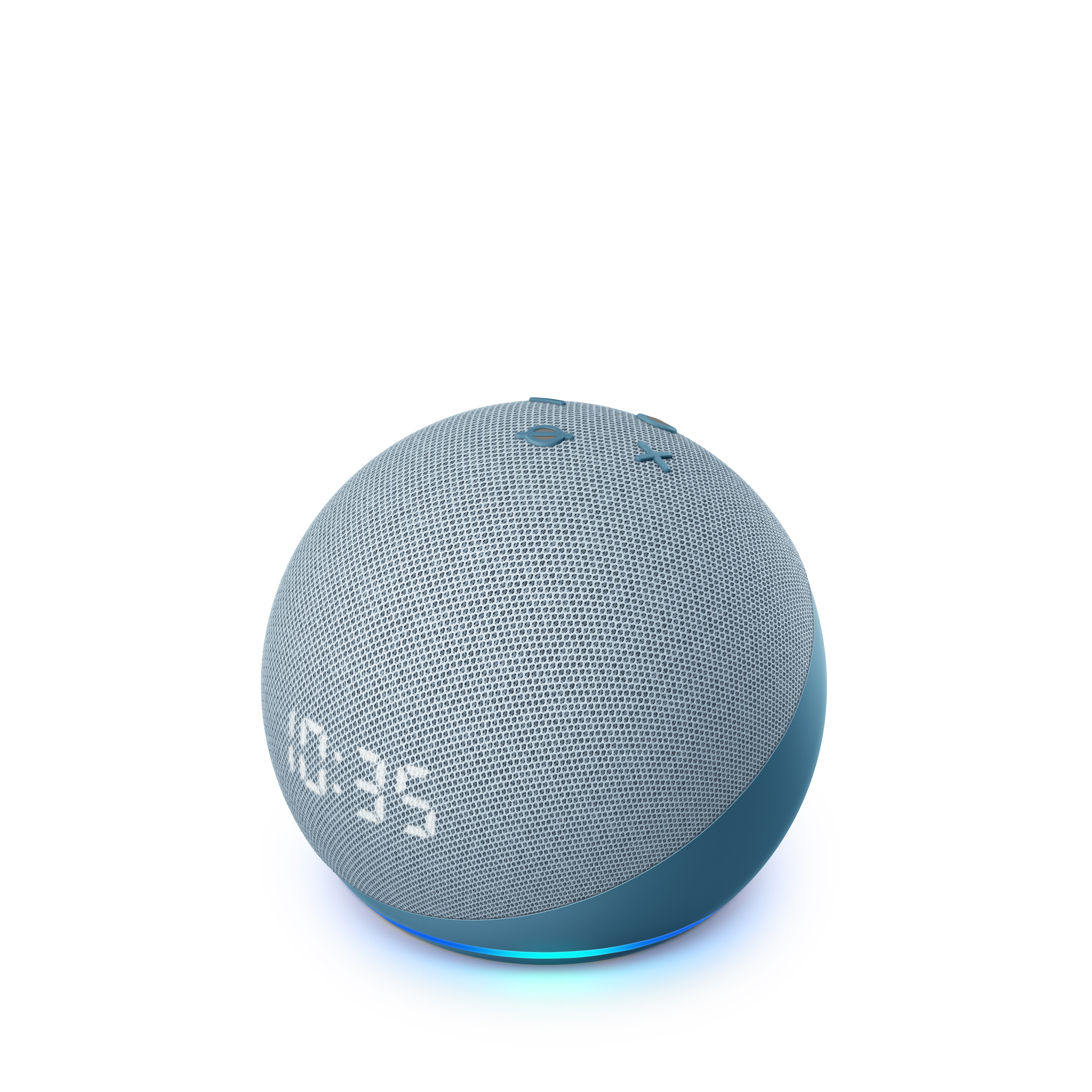 AMAZON Echo Dot (4. Generation) mit Uhr, mit Alexa, Smart Speaker, Blaugrau