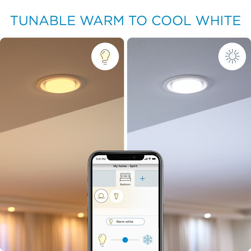 Bombilla inteligente - Wiz LED Filamento Vela E14, Regulable, Luz blanca de cálida a fría, 2000-5000 K, WiFi