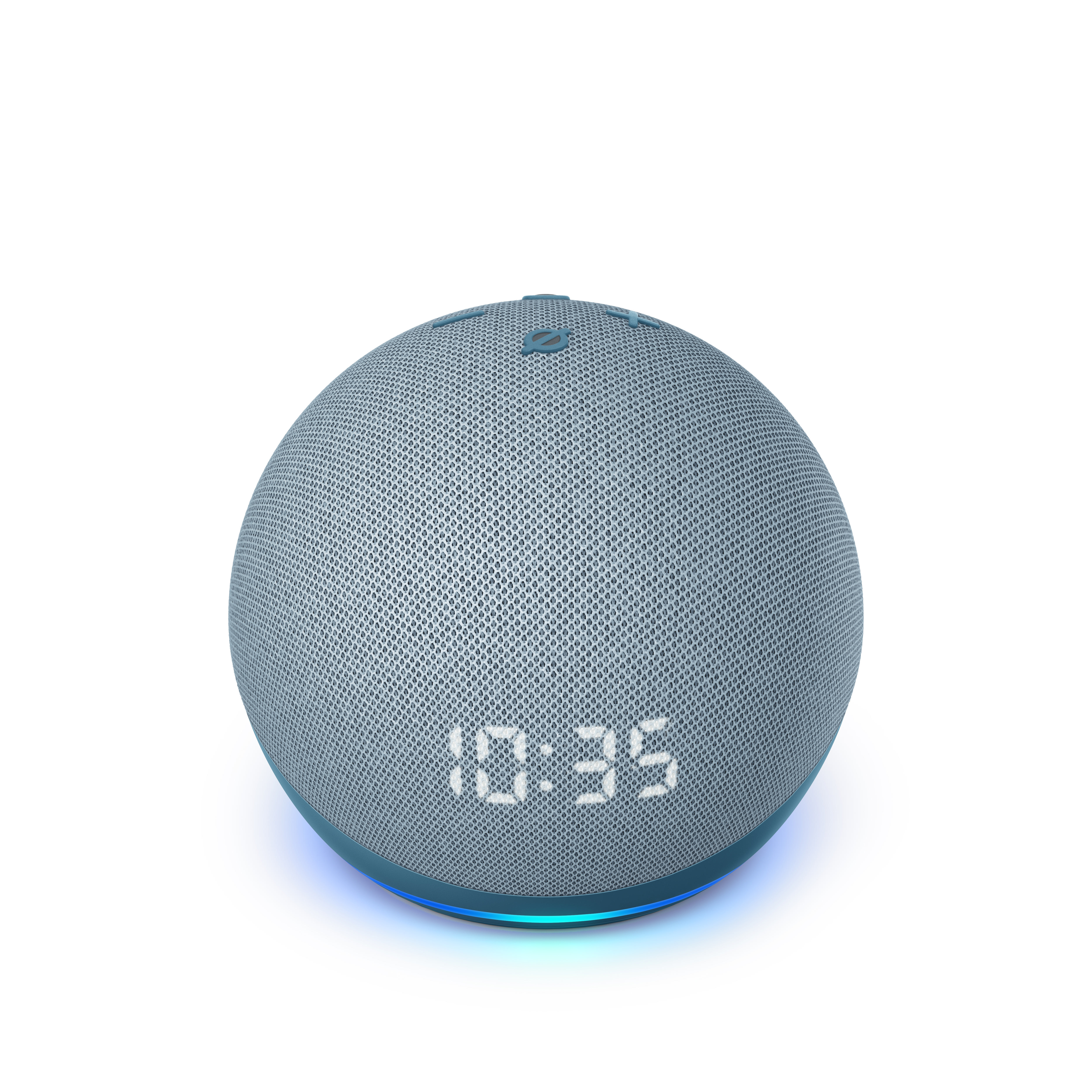 AMAZON Echo Dot (4. Generation) mit Uhr, mit Alexa, Smart Speaker, Blaugrau
