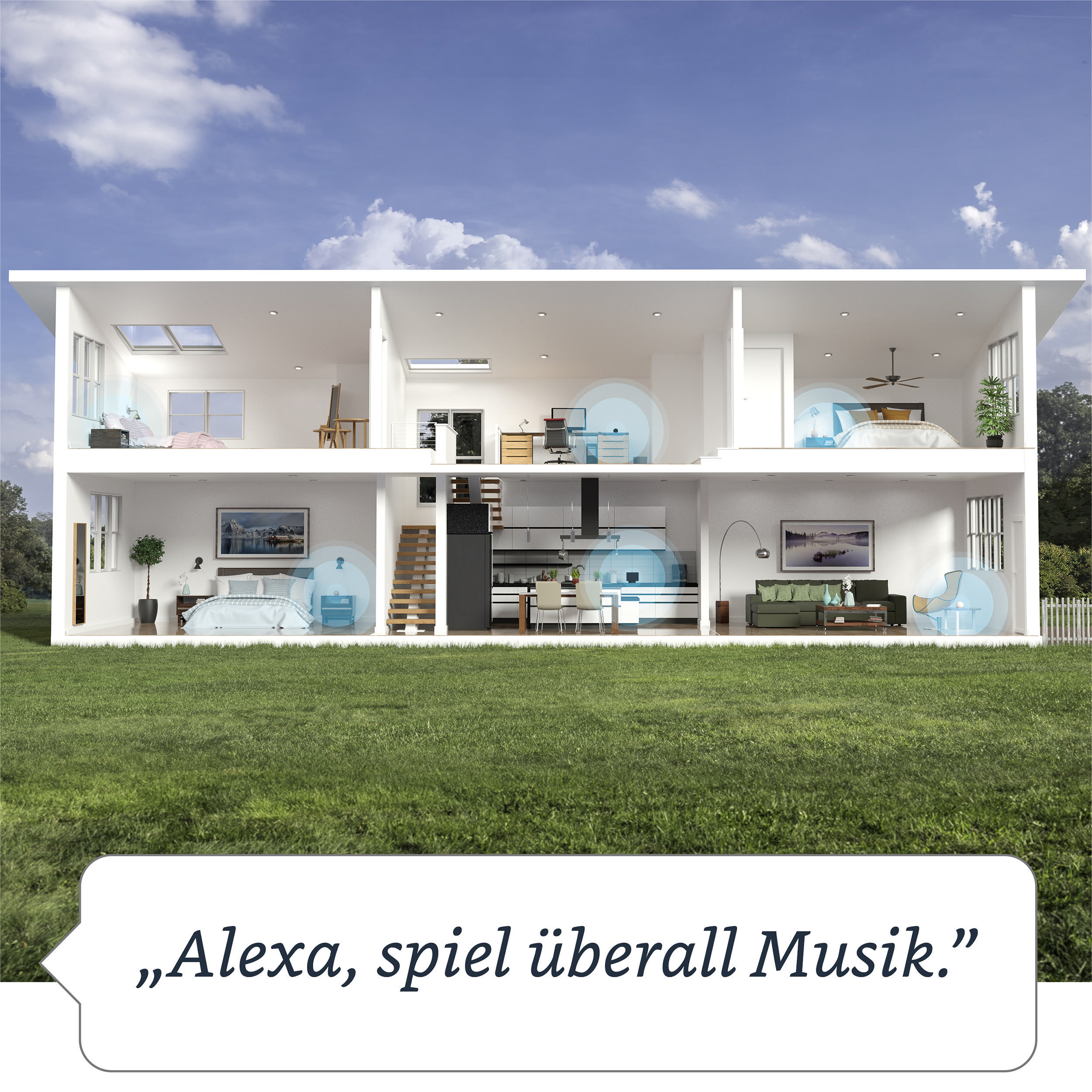 AMAZON Echo Dot (4. Generation), mit Uhr, mit Alexa, Smart Speaker, Weiss