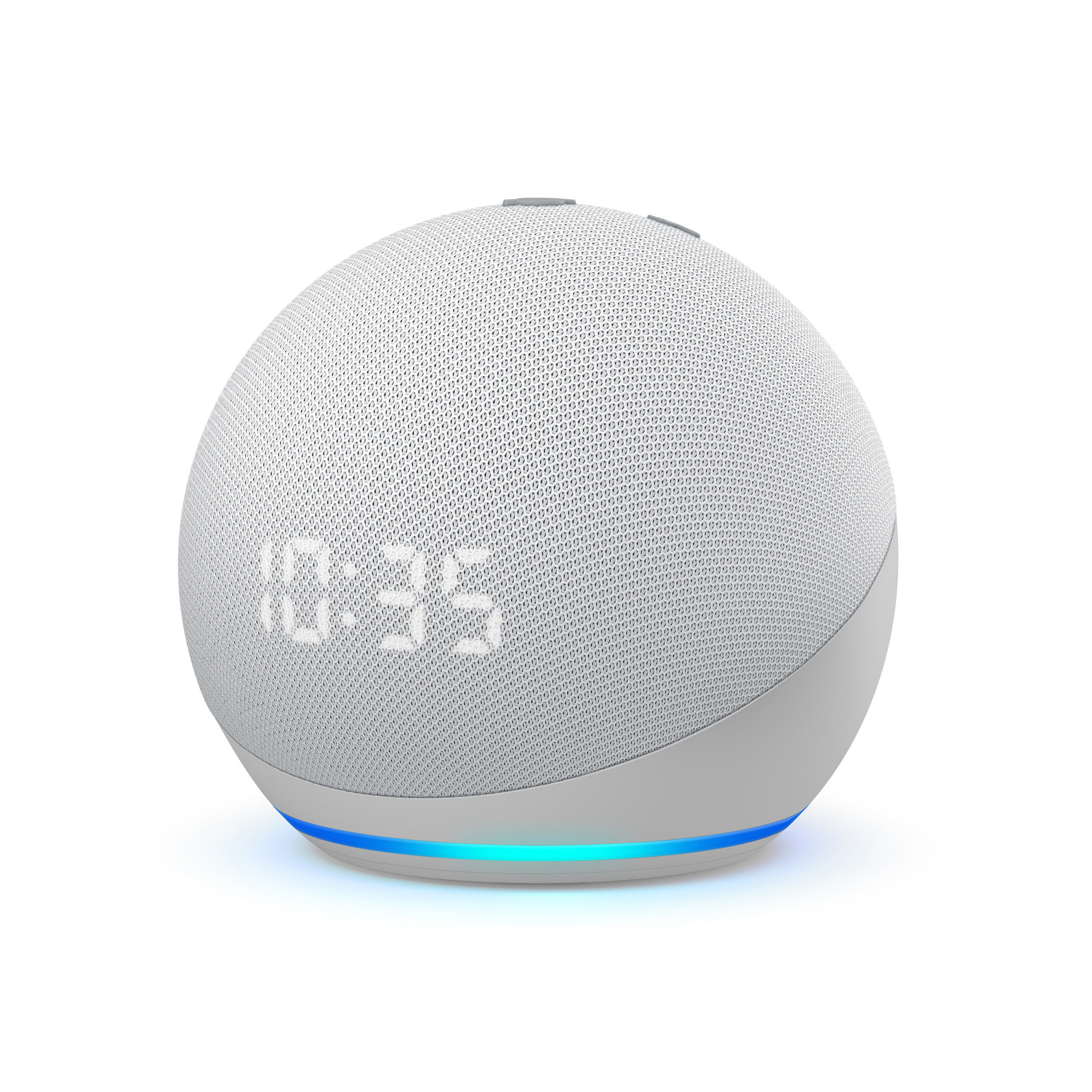 AMAZON Echo Dot (4. Generation), mit Uhr, mit Alexa, Smart Speaker, Weiss