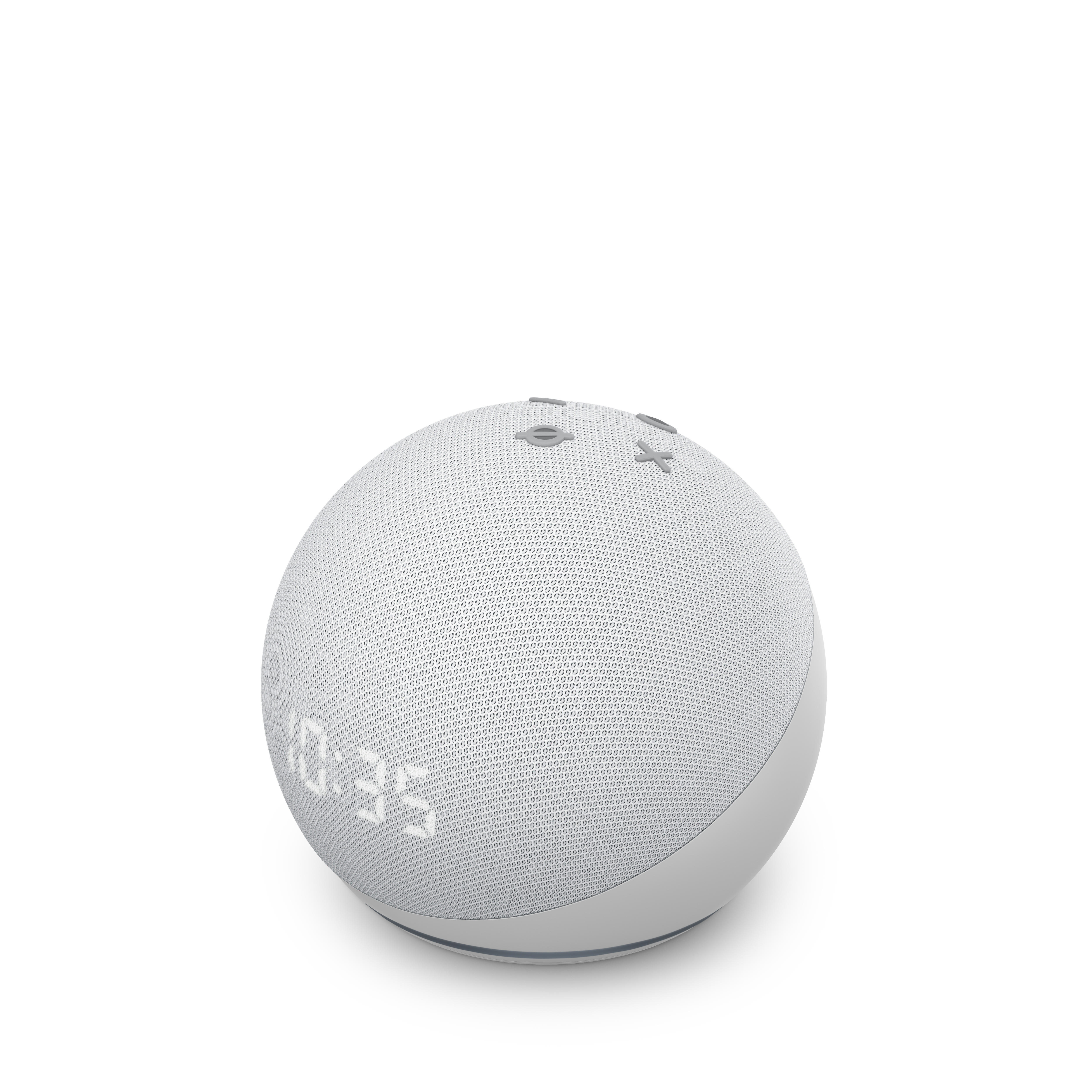 AMAZON Echo Dot (4. Generation), mit Uhr, mit Alexa, Smart Speaker, Weiss