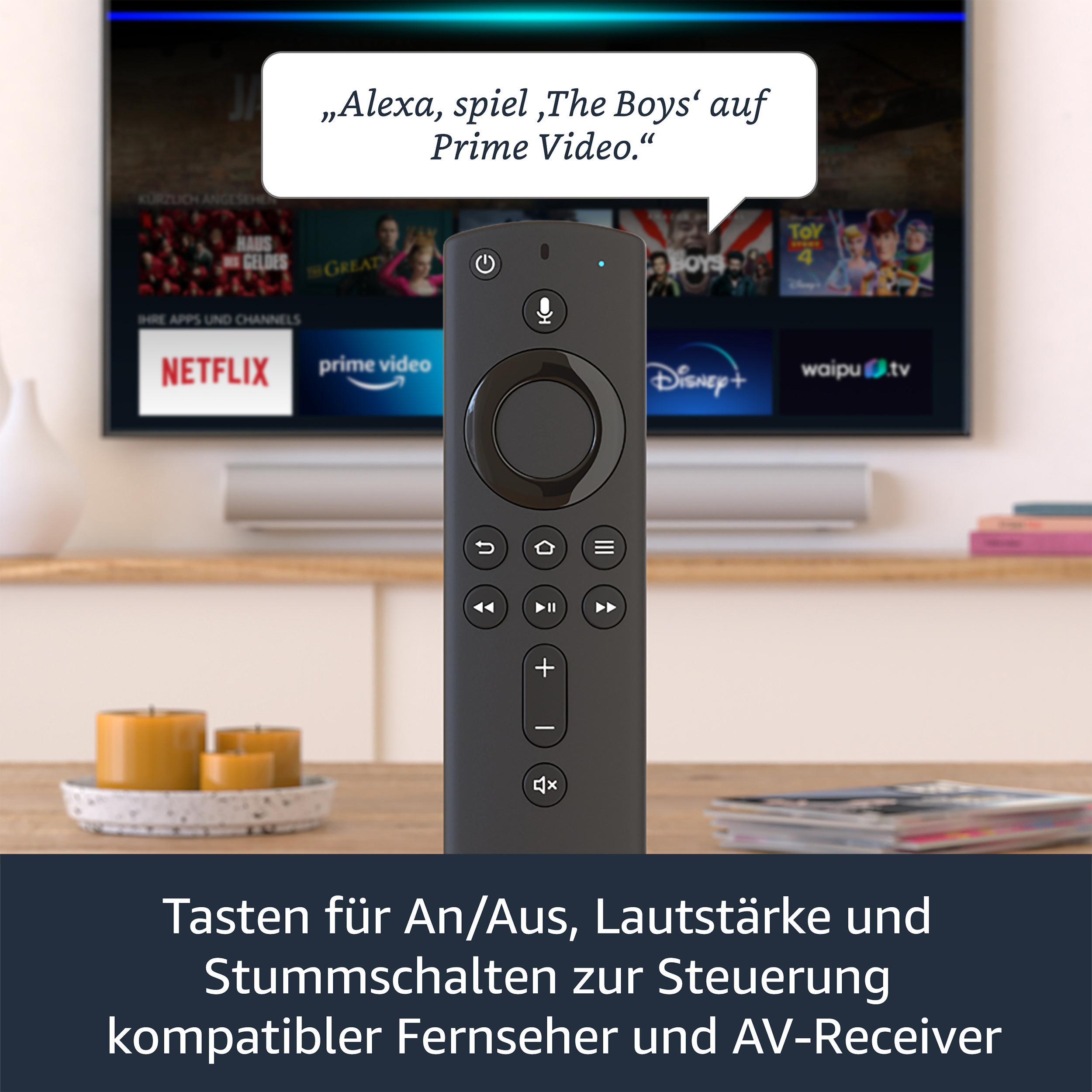 AMAZON Fire TV Stick mit Alexa-Sprachfernbedienung Streaming Stick 8 GB, Schwarz