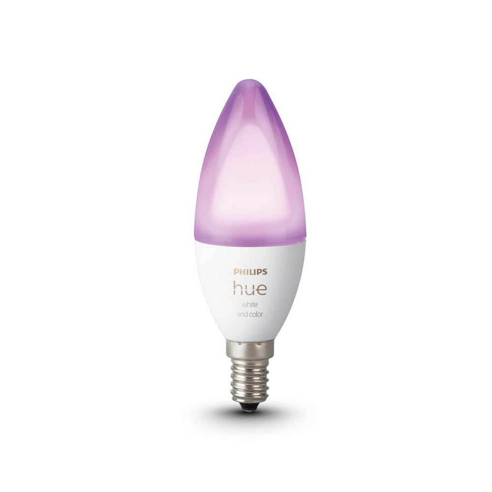 Pack 2 Bombillas inteligentes - Philips Hue White and Color Ambiance, E14, Domótica, Luz Blanca y Color