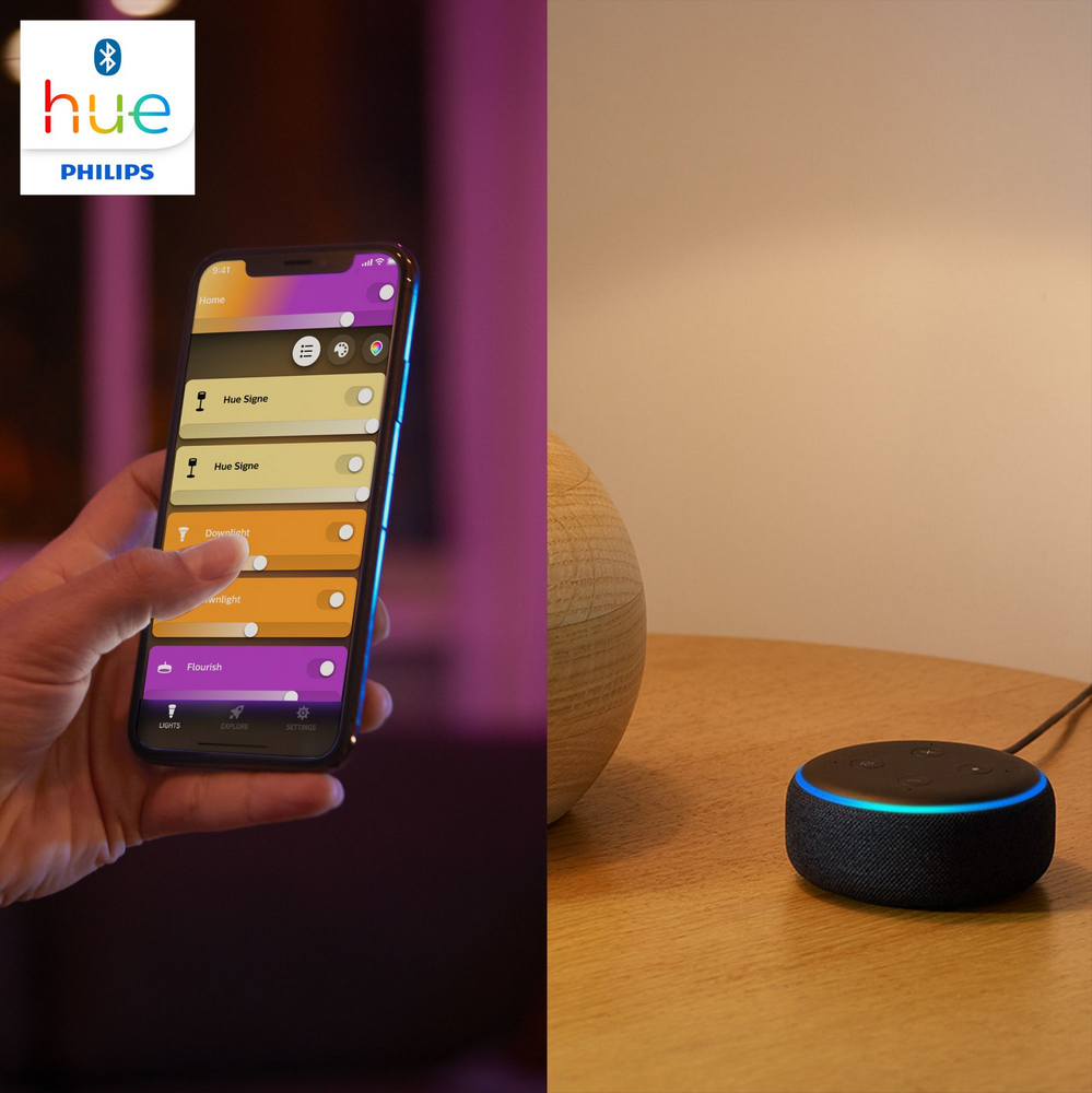 Pack 2 Bombillas inteligentes - Philips Hue White and Color Ambiance, E14, Domótica, Luz Blanca y Color