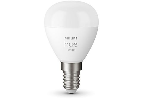 Pack 2 Bombillas inteligentes - Philips Hue White Esférica, E14, Domótica, Luz Blanco cálido