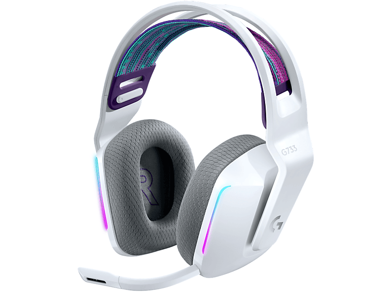 REACONDICIONADO Seminuevo Muy bueno Auriculares gaming - Logitech G733, De diadema, Inalámbricos, Micrófono, PC/Mac/PS, Hasta 29h, Blanco