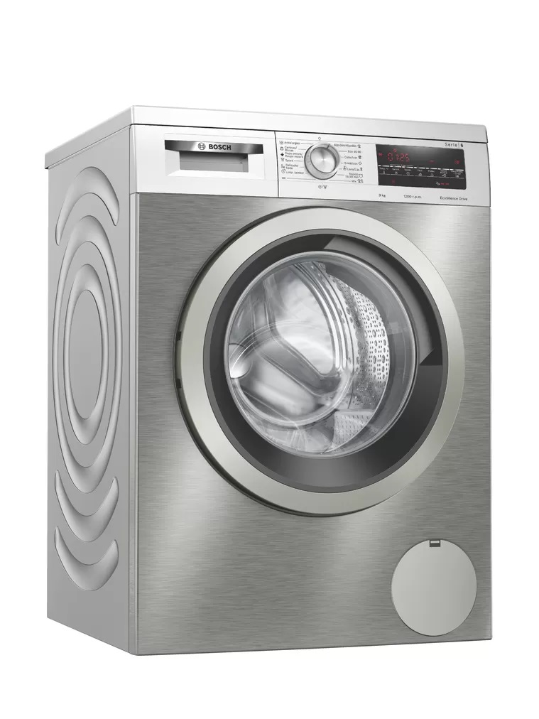 Lavadora carga frontal - Bosch WUU24T7XES, 9 kg, 1200 rpm, 15 Programas, Inox