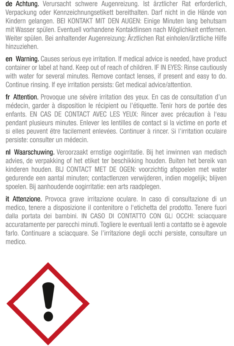 Warnschild mit schwarzem Ausrufezeichen in einem roten Dreieck.