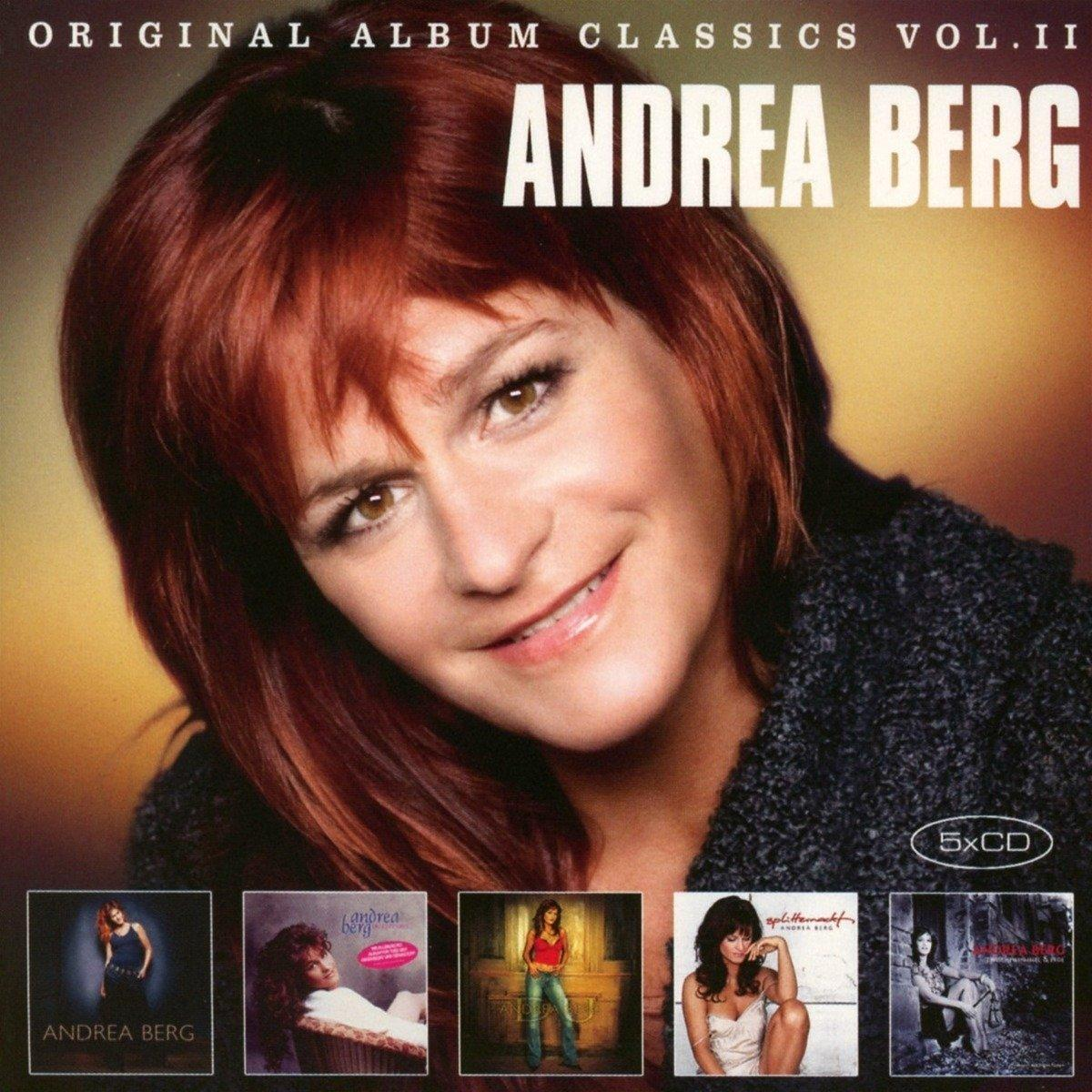 Albumcover von Andrea Berg. Rothaarige Frau, lächelnd. Mehrere Albumcover darunter.