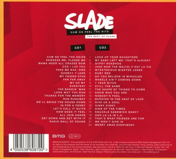 CD-Cover für The Best of Slade. Das Cover hat den Bandnamen und die Titelliste.
