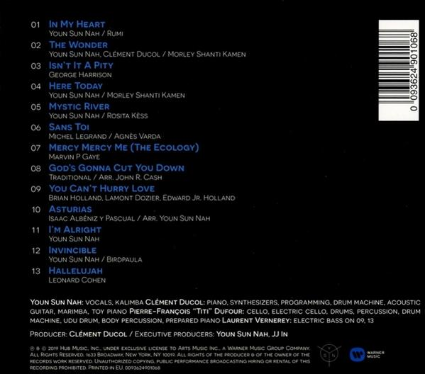 Rückseite einer CD mit Songtiteln, Künstlern und Credits auf weißem Hintergrund.