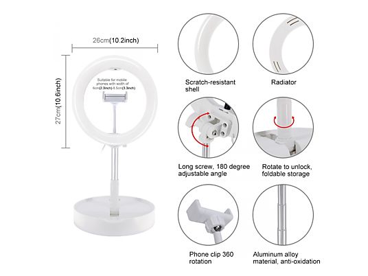 PULUZ PU480W - Ringleuchte (Weiss)