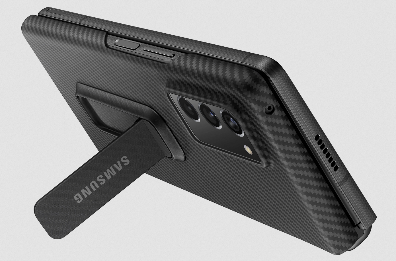 SAMSUNG Aramid standing, Backcover, Samsung, Galaxy Z Fold2 5G, Schwarz