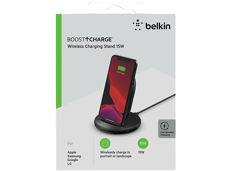 Belkin Draadloze Lader Boost Charge Stand Zwart (wib002vfbk)