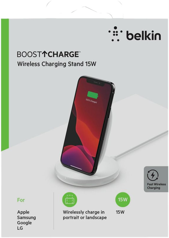 BELKIN Draadloze lader Boost Charge Stand Wit (WIB002VFWH)