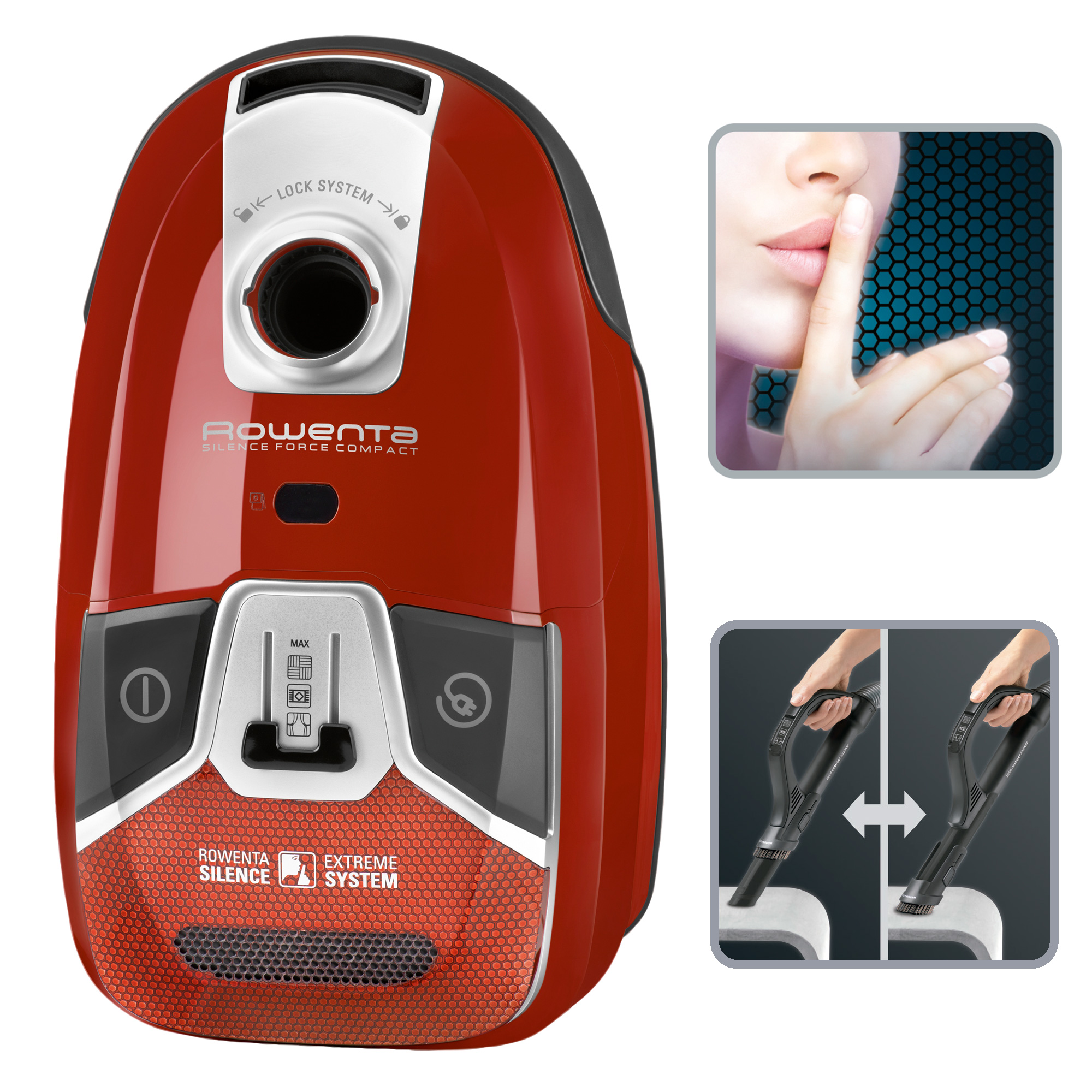 Aspirador con bolsa - Rowenta Silence Force Compact 4A RO6373EA, Motor de 550 W, 3,5 L