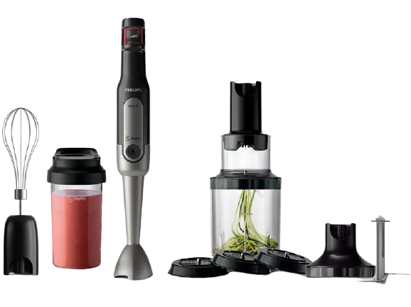 PHILIPS HR2657/90 Viva ProMix 800 Veggie Set Stabmixer (schwarz, 800 Watt, Mobile Trinkflache 500 ml)