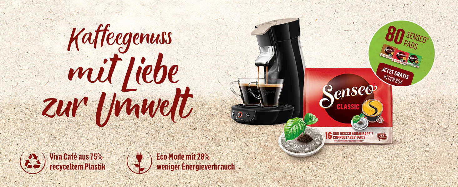 PHILIPS HD6562/32 Senseo Viva Café Eco Padmaschine, Nougat