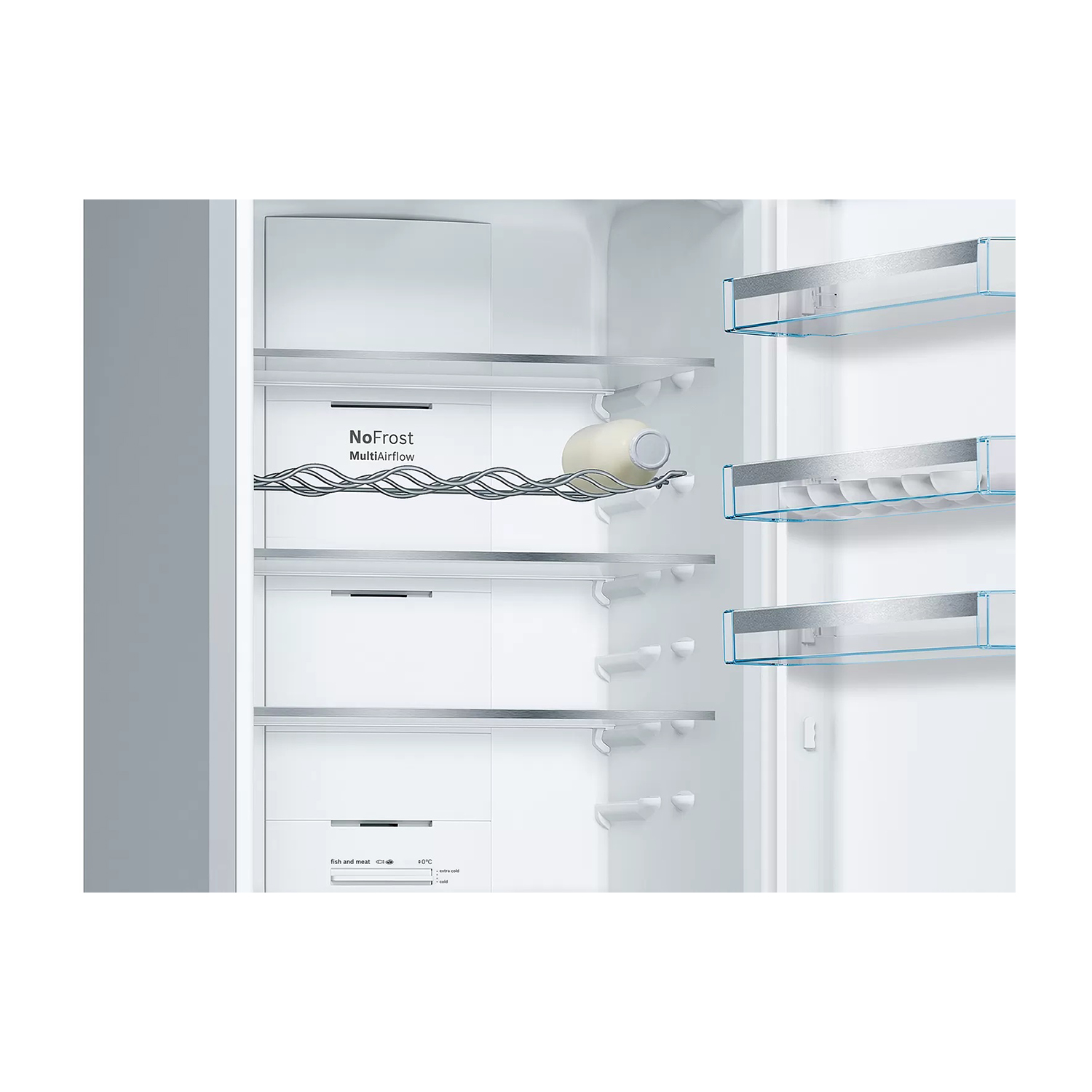 Frigorífico combi - Bosch KVN39IJEA, No Frost, 366 l, 39 dB, Verde menta