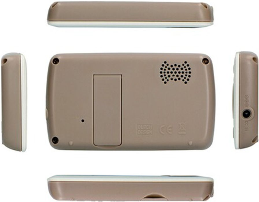 Appareil beige, vues multiples, fond blanc.
