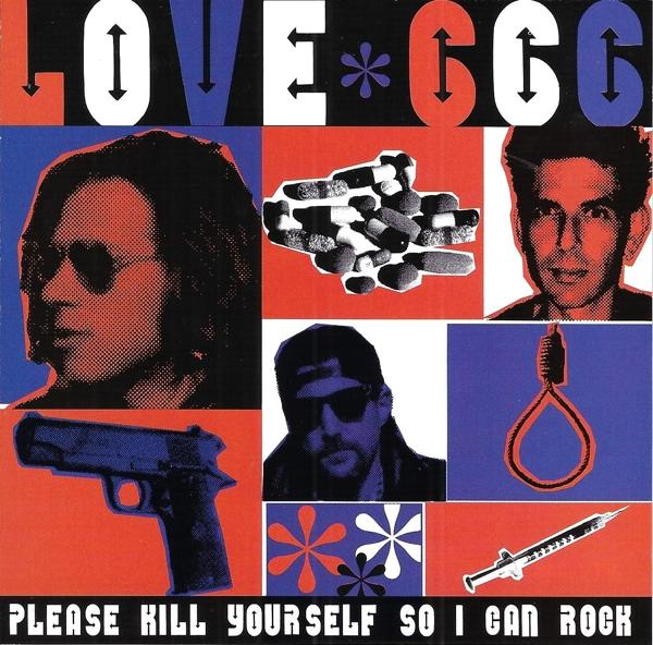 Albumcover mit verschiedenen Bildern, fettem Text 'LOVE CCC' und dem Satz 'PLEASE KILL YOURSELF'.