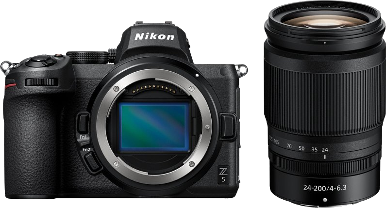 NIKON Z 5 Systemkamera mit Objektiv Z 24-200mm f4.0-6.3 VR Schwarz