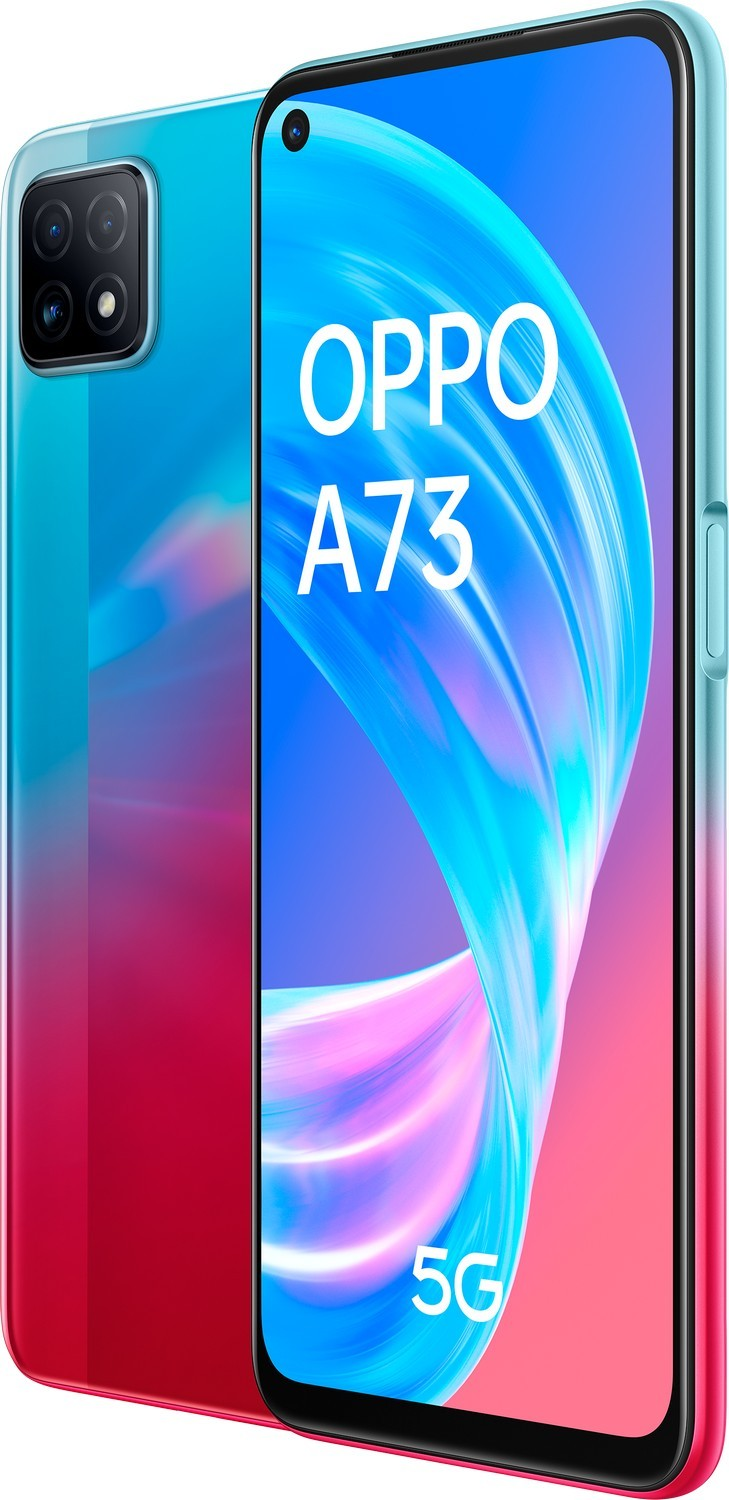 Móvil - OPPO A73 5G, Neon, 128 GB, 8 GB RAM, 6.5" Full HD+, MT6853V, 4040mAh, Android